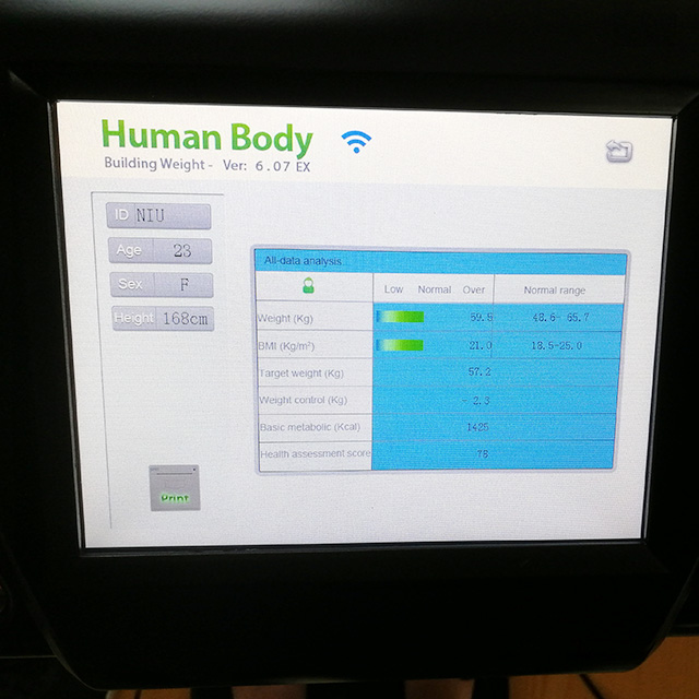 Body composition analysis test price machine health assessment with