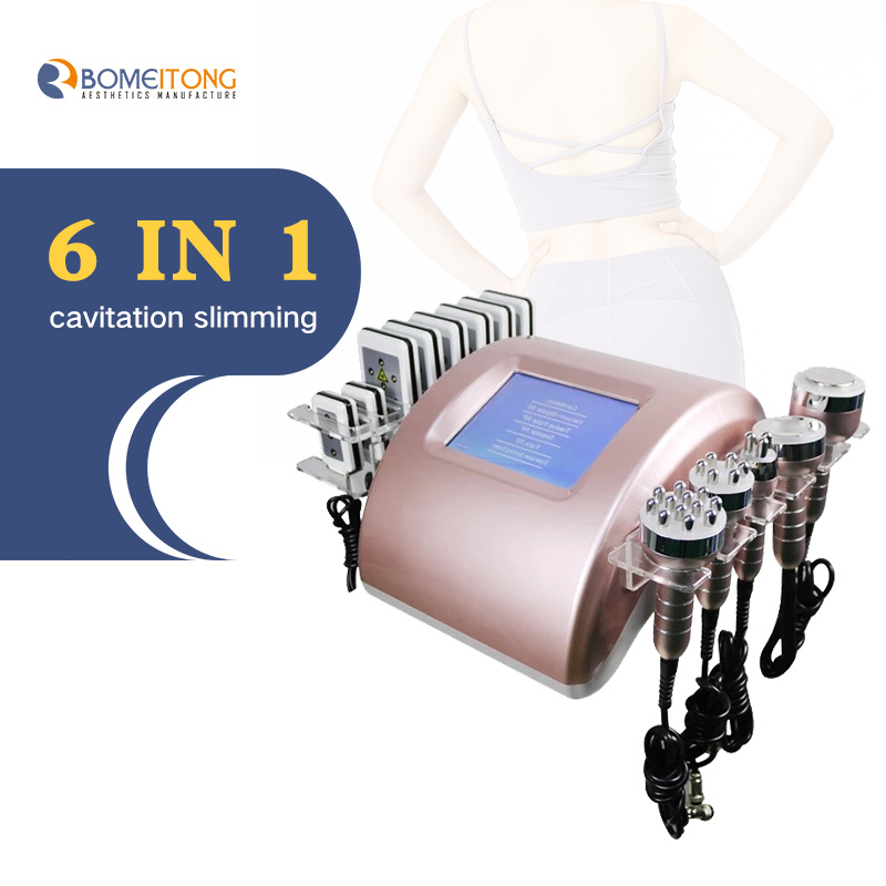 Slimming machine with vacuum rollers 40k ultrasonic cavitation 6 in 1 laser rf